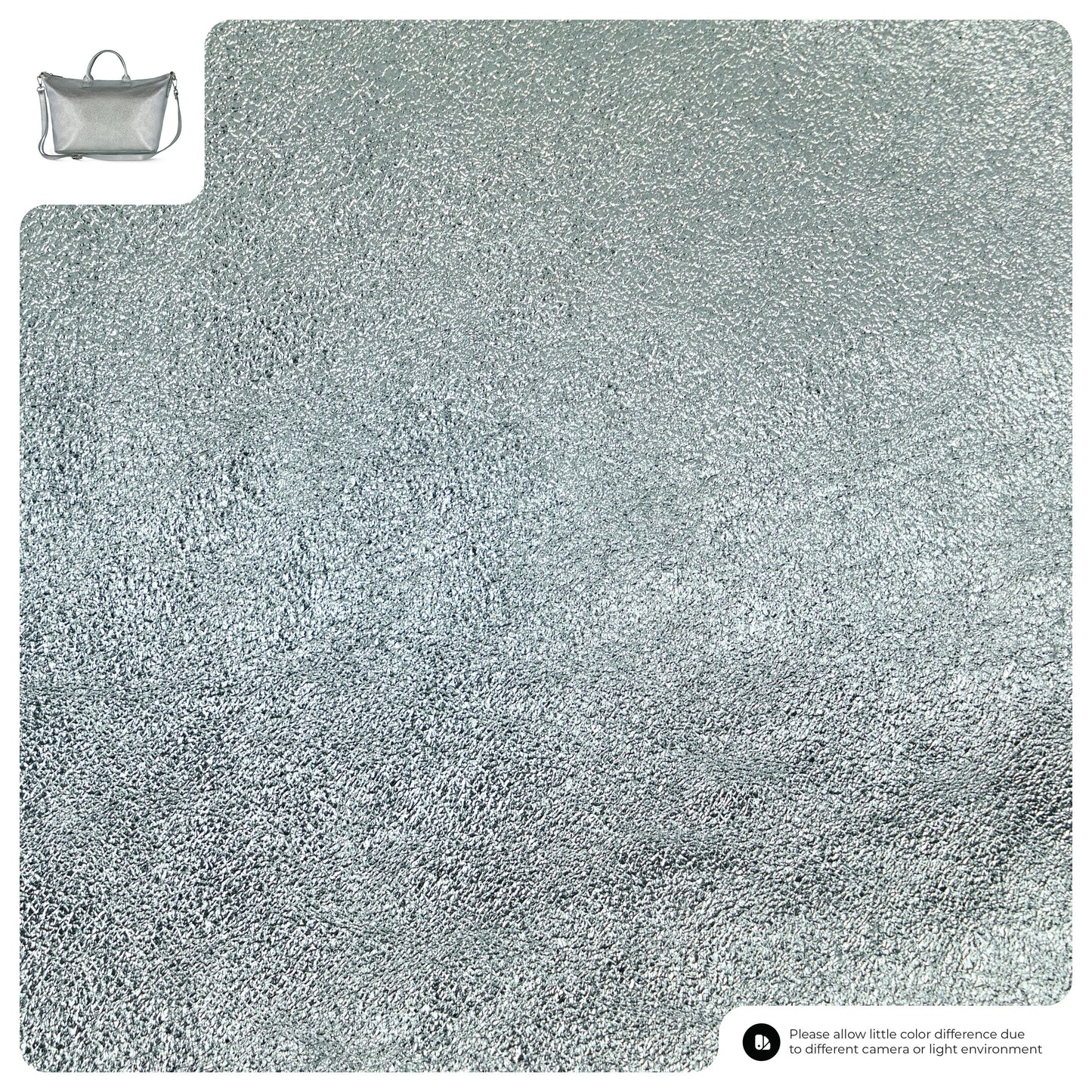 Metallic Suede Leather Top-Handle Bag