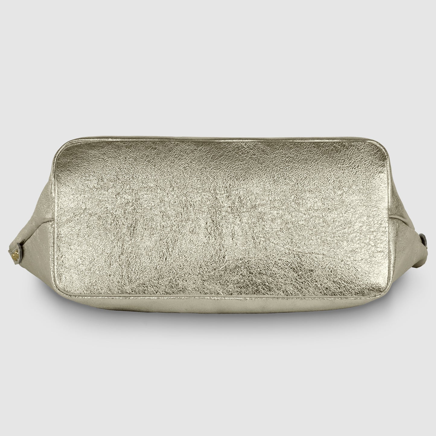 Metallic Suede Leather Top-Handle Bag