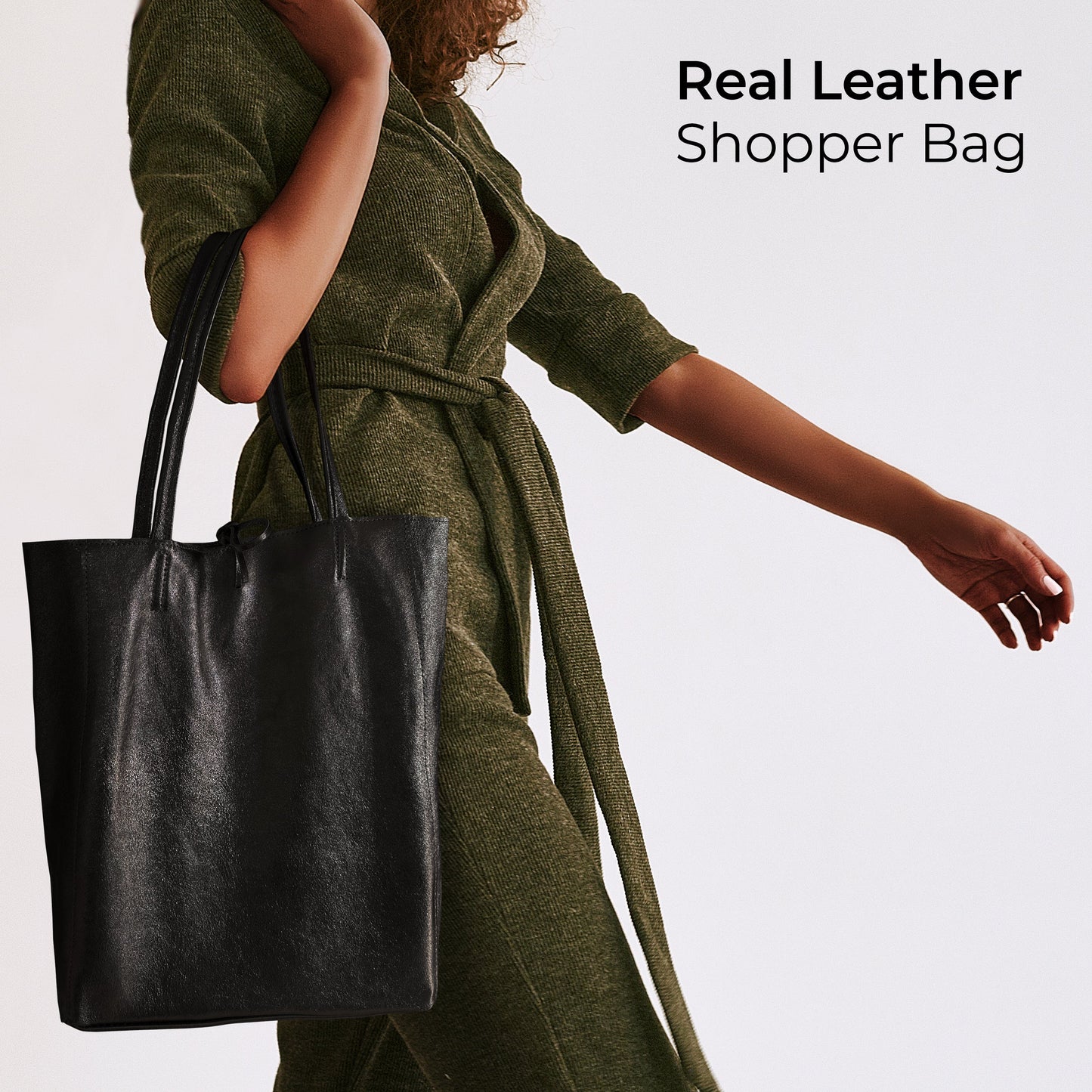Metallic Suede Leather Tote Bag