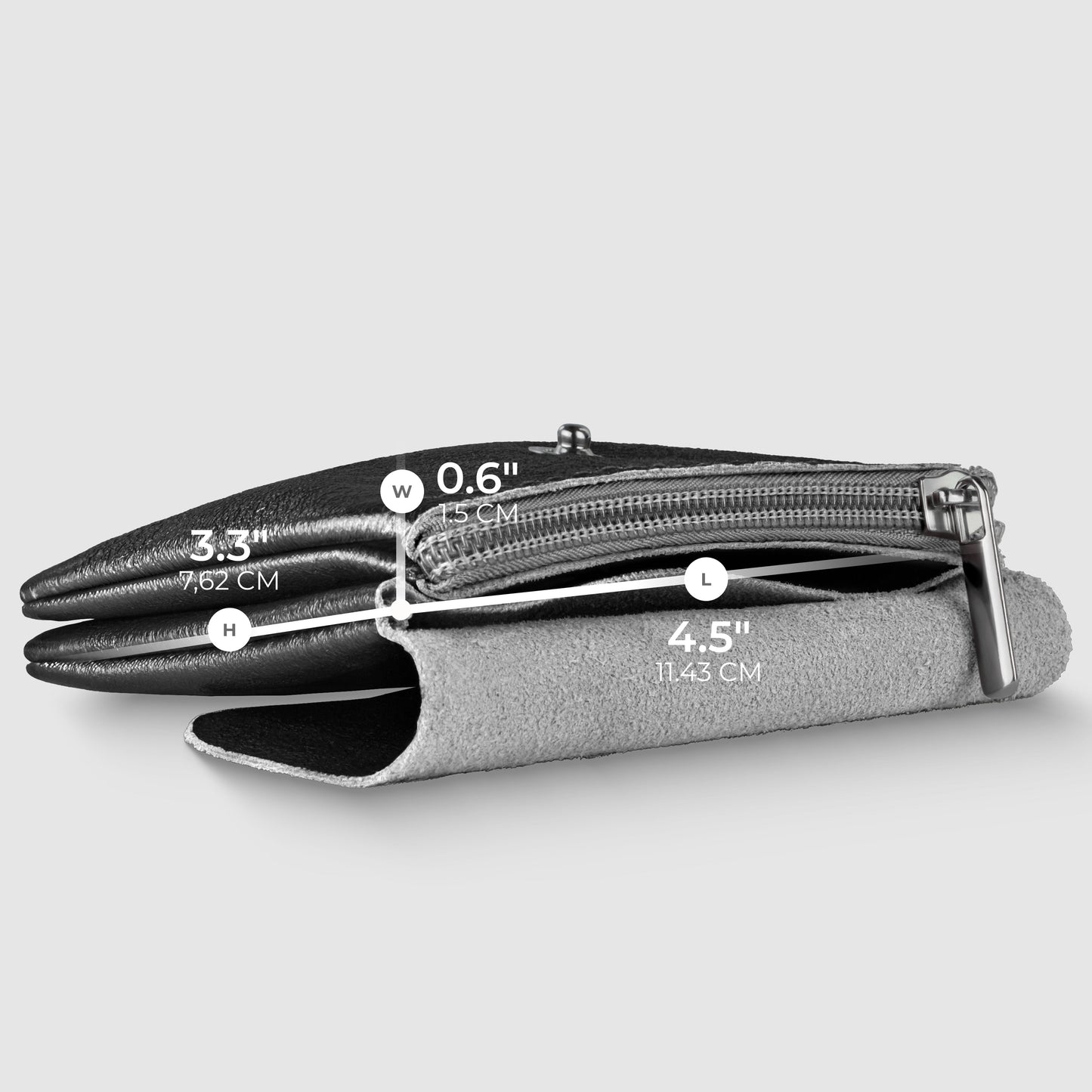 Metallic Suede Leather Wallet