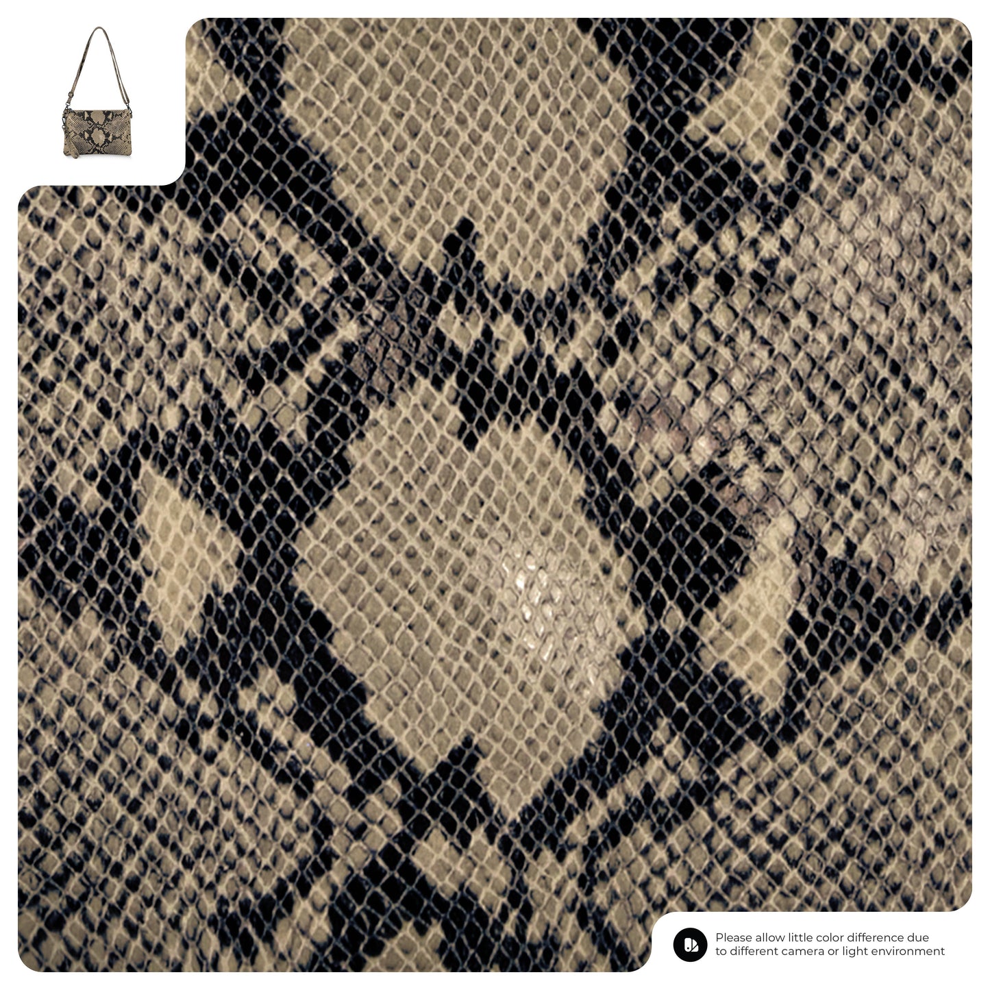 Python-Print Suede Crossbody Bag