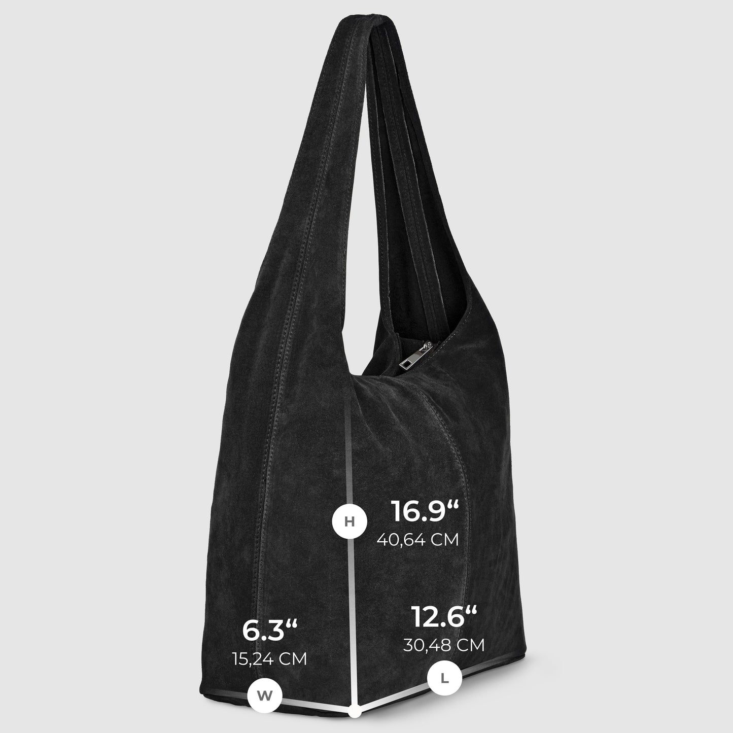 Suede Leather Hobo Bag