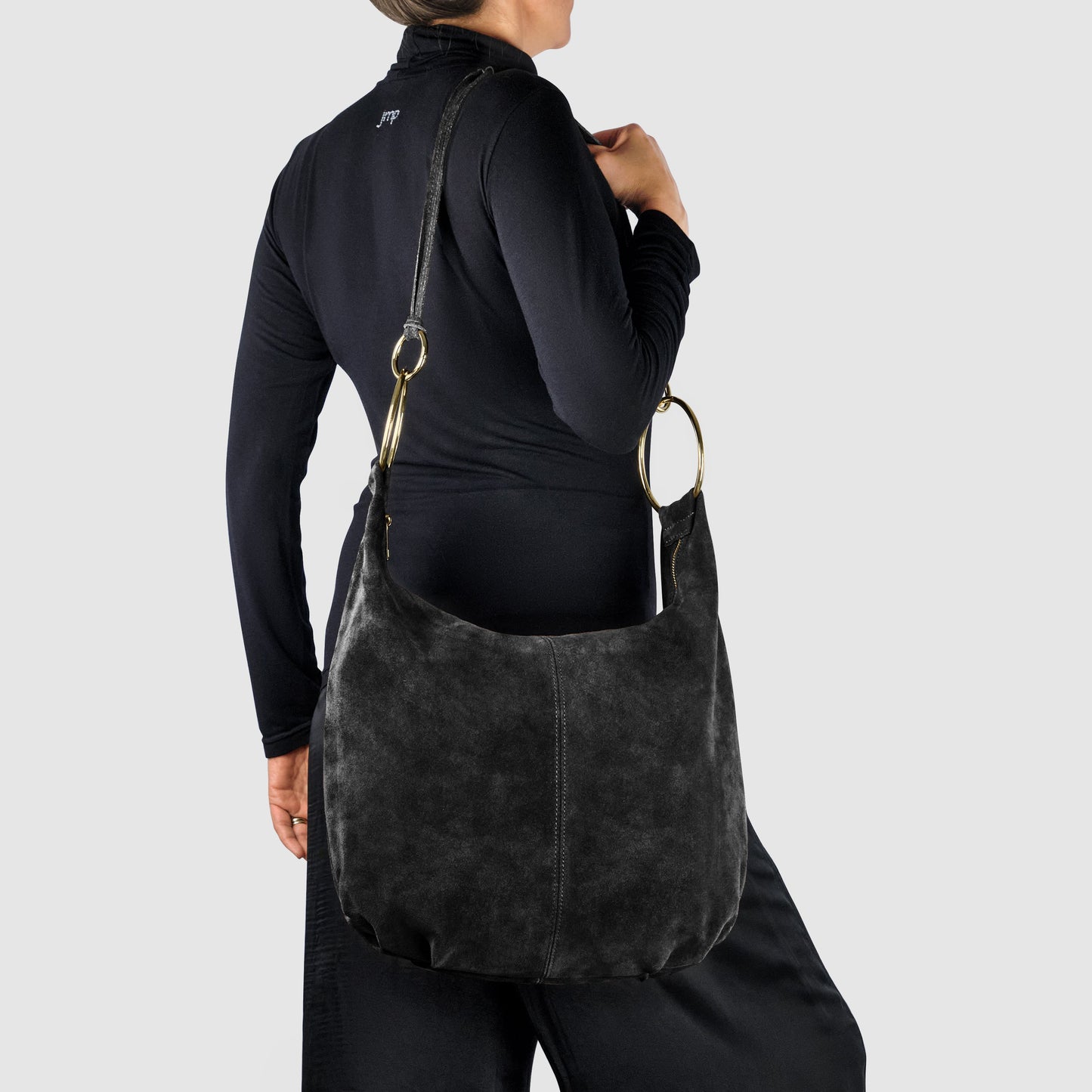 Suede Leather Hobo Bag