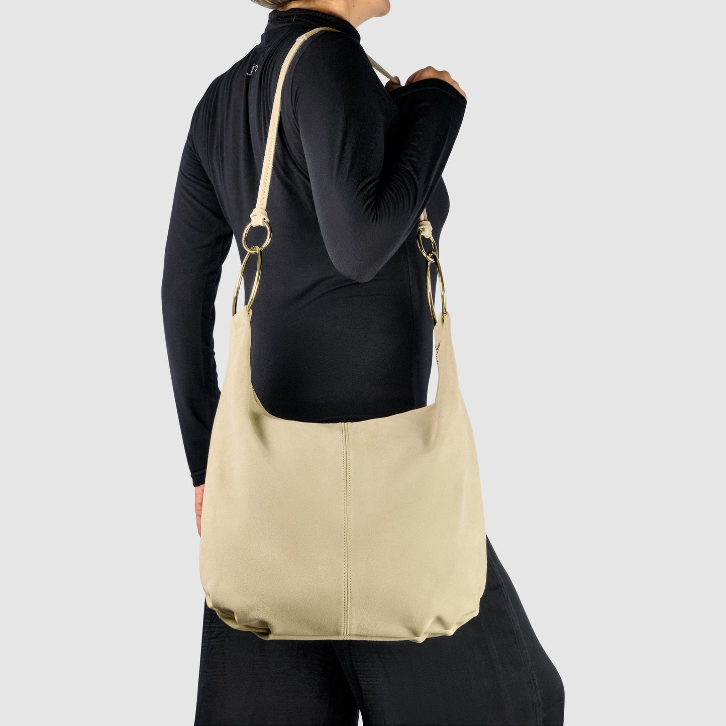 Suede Leather Hobo Bag