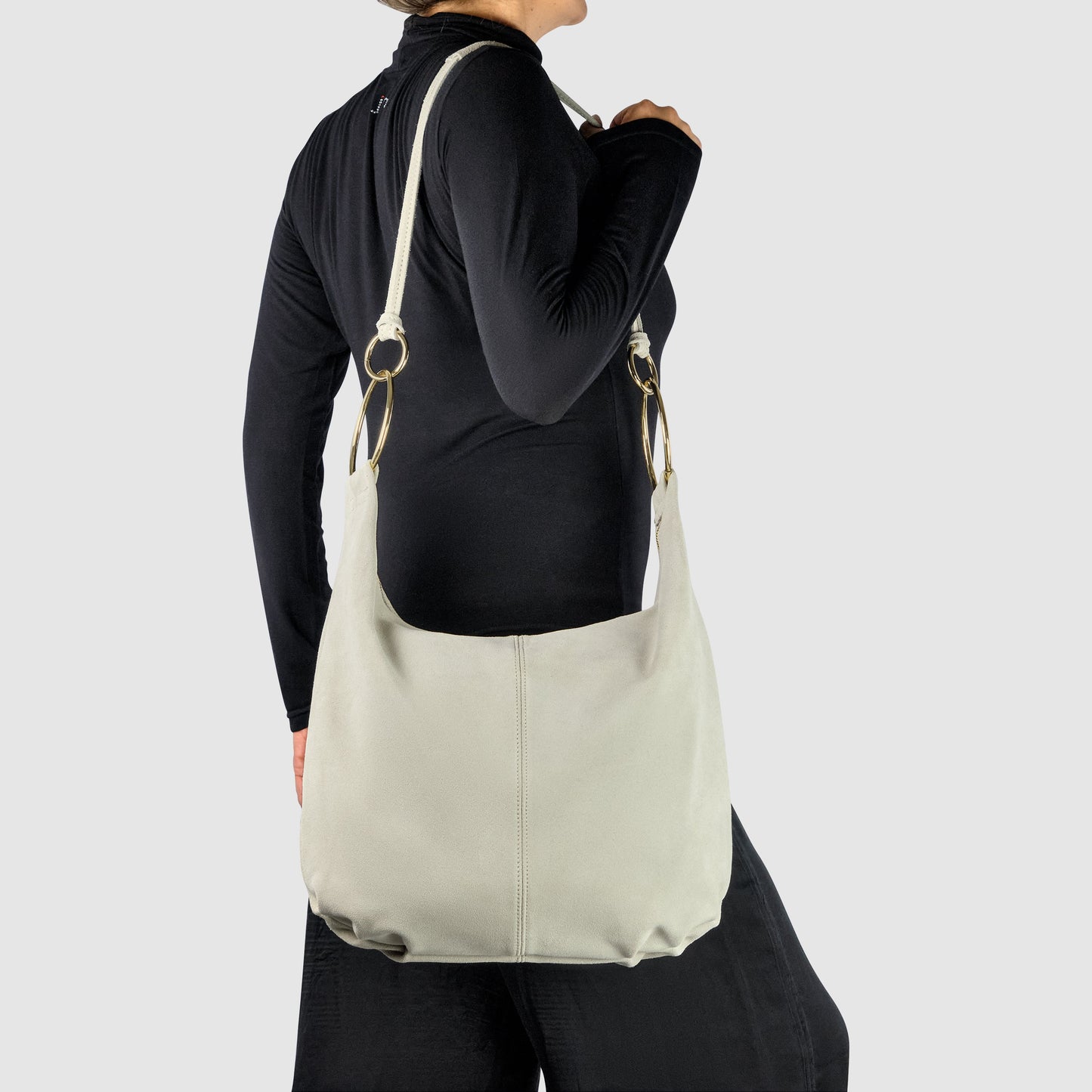 Suede Leather Hobo Bag