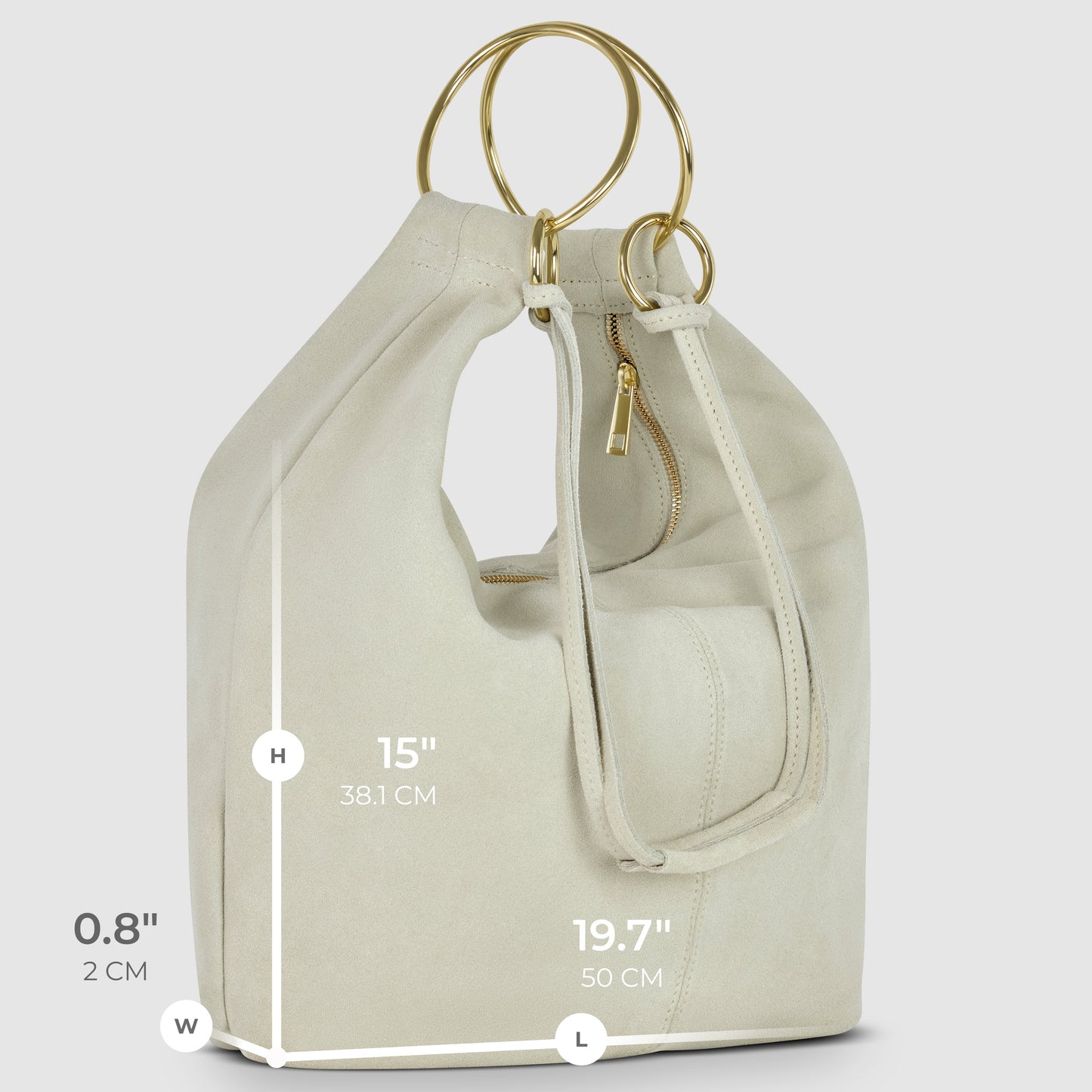 Suede Leather Hobo Bag