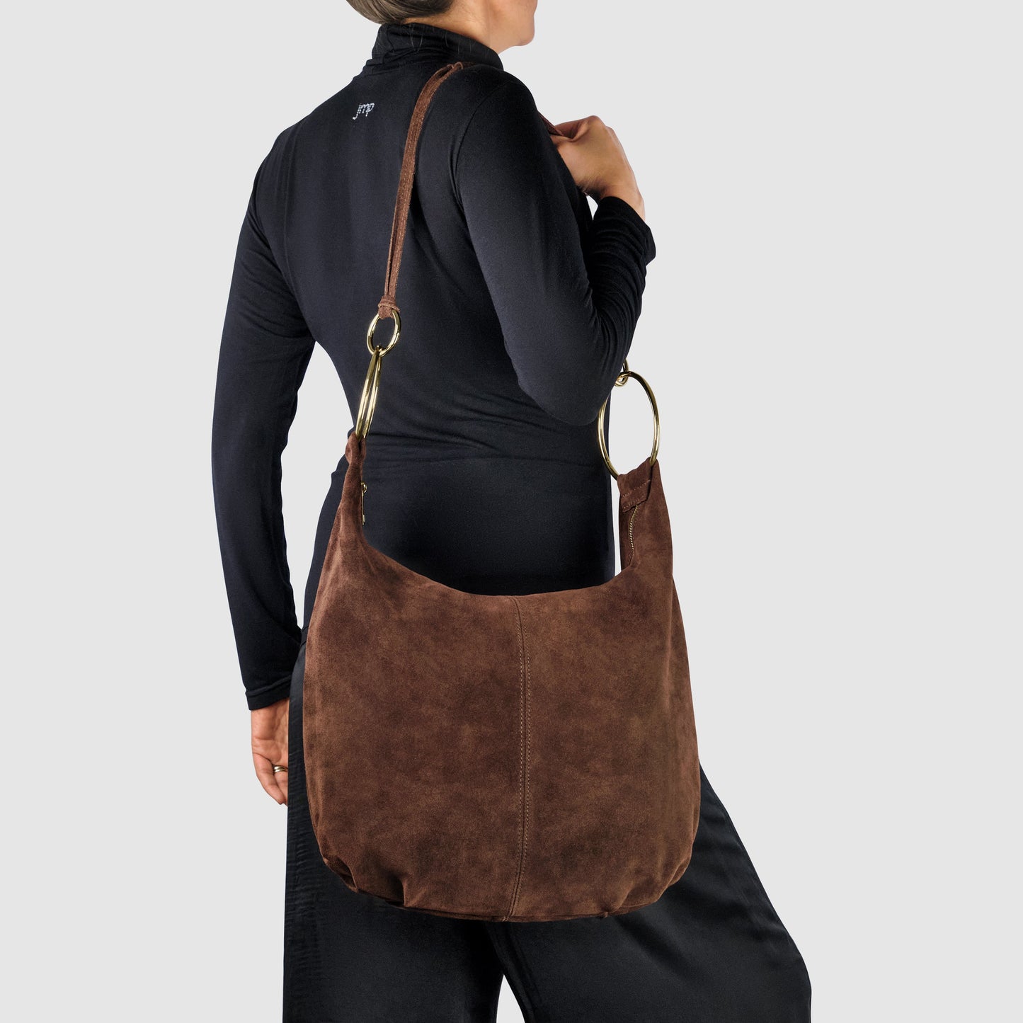 Suede Leather Hobo Bag