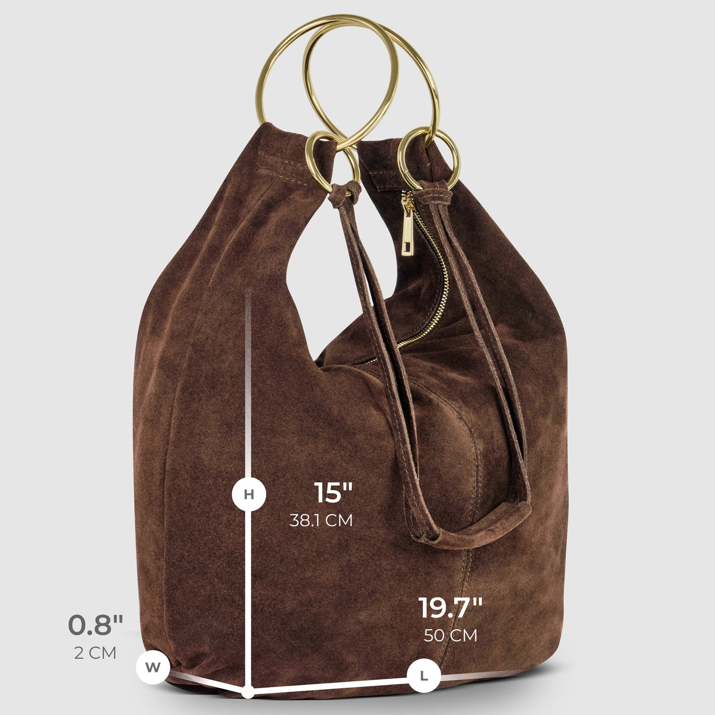 Suede Leather Hobo Bag