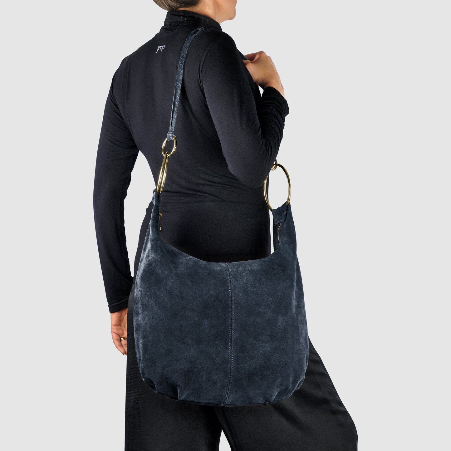 Suede Leather Hobo Bag