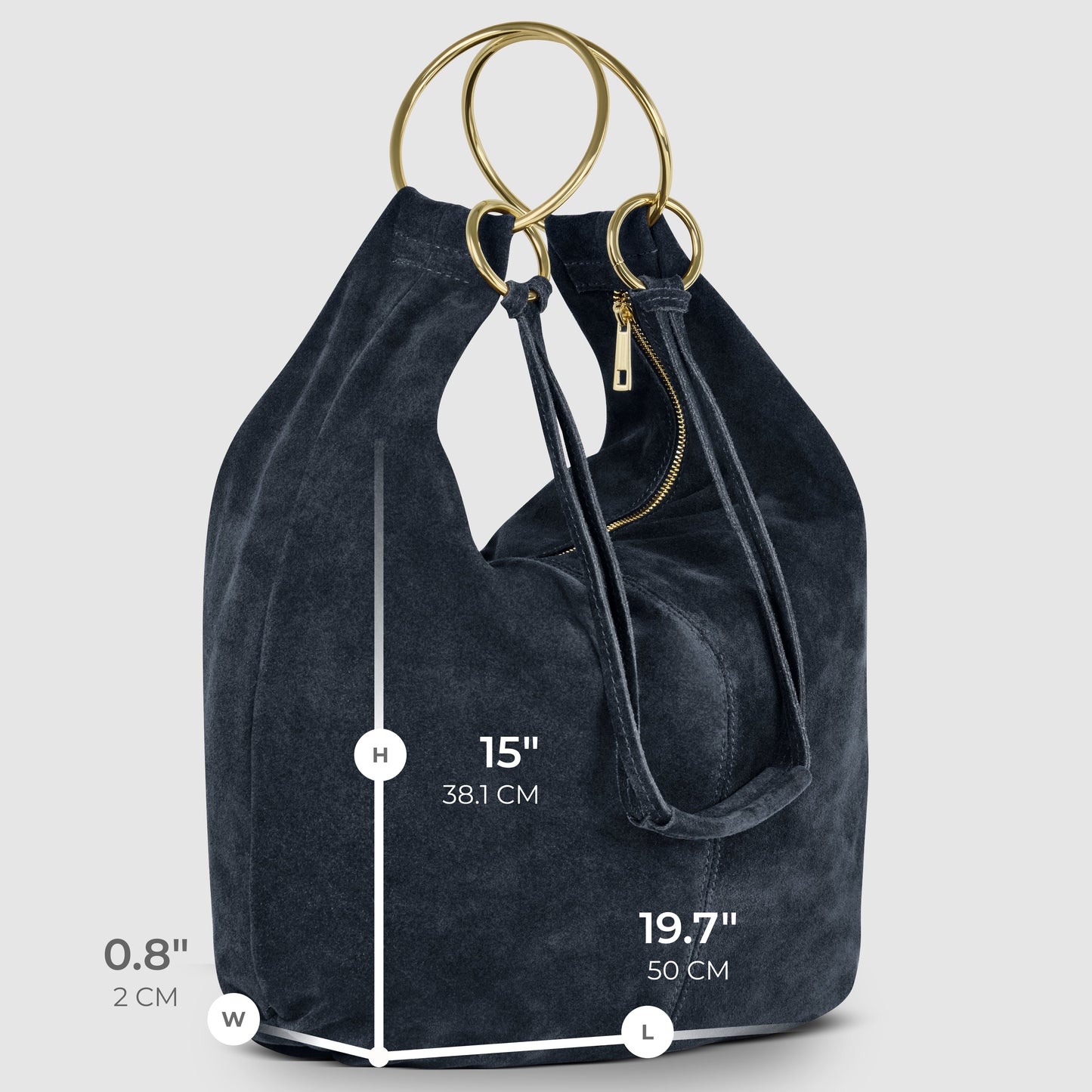 Suede Leather Hobo Bag