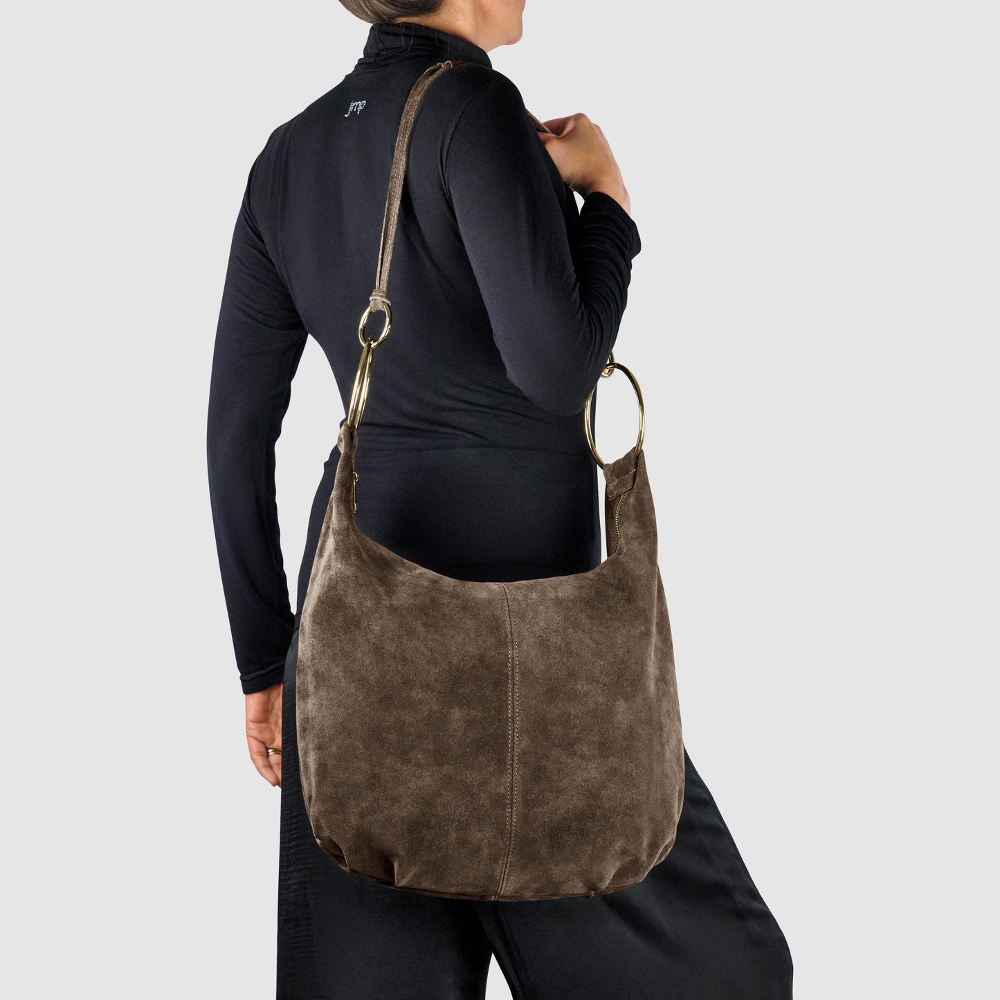 Suede Leather Hobo Bag