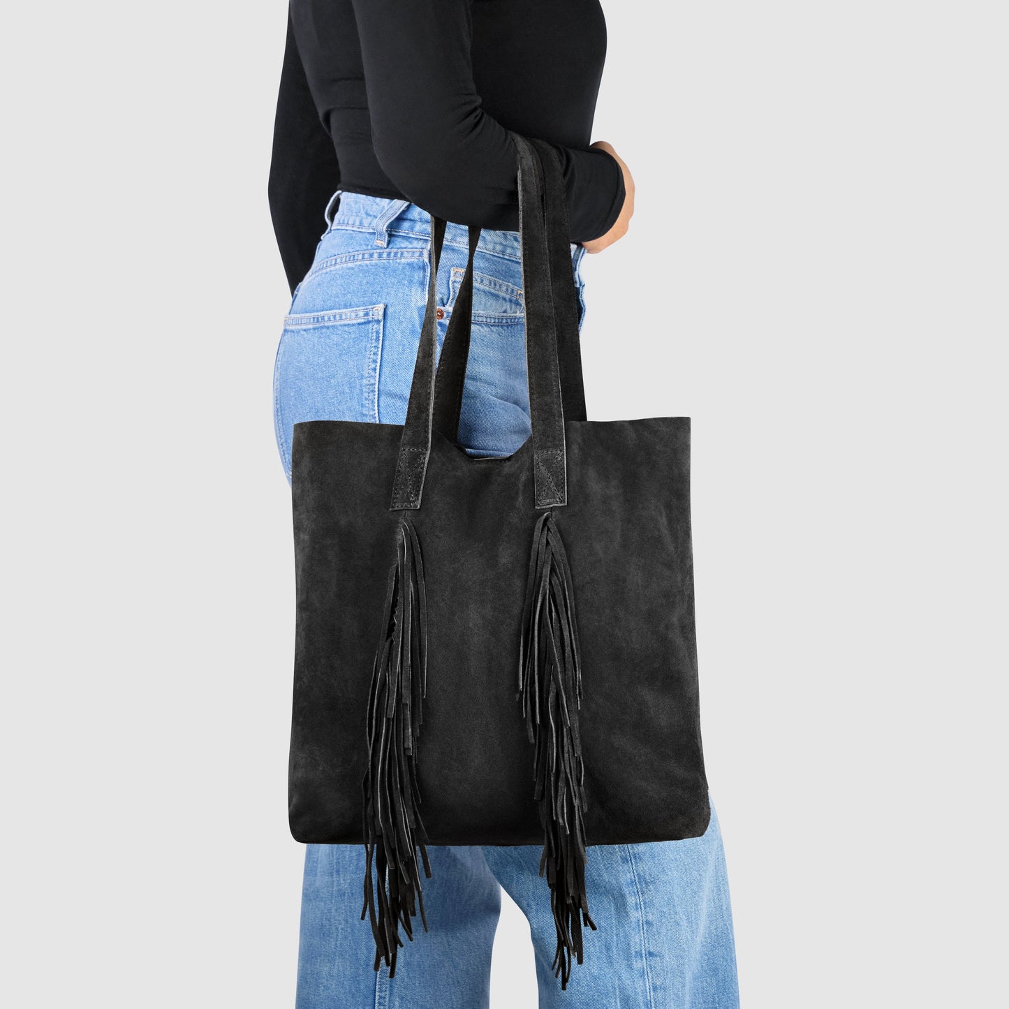 Suede Leather Tote Bag