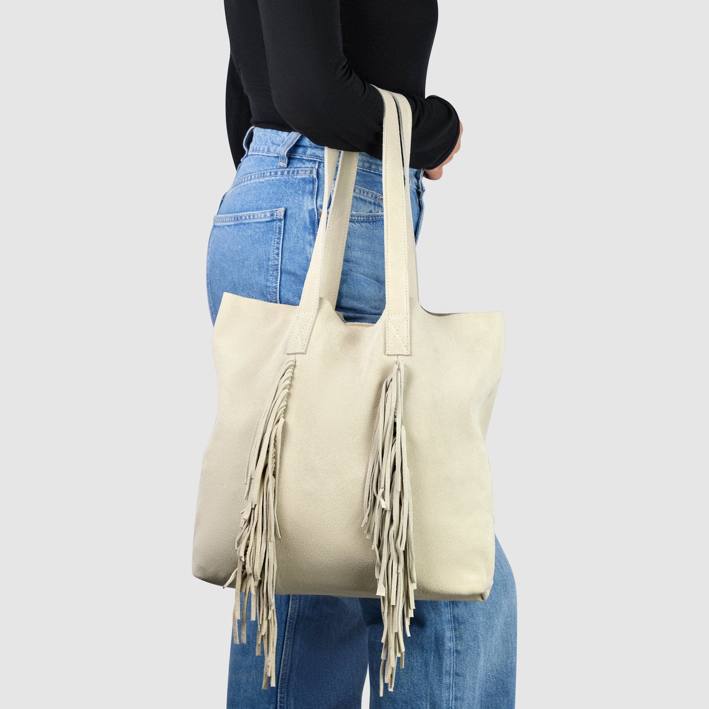 Suede Leather Tote Bag