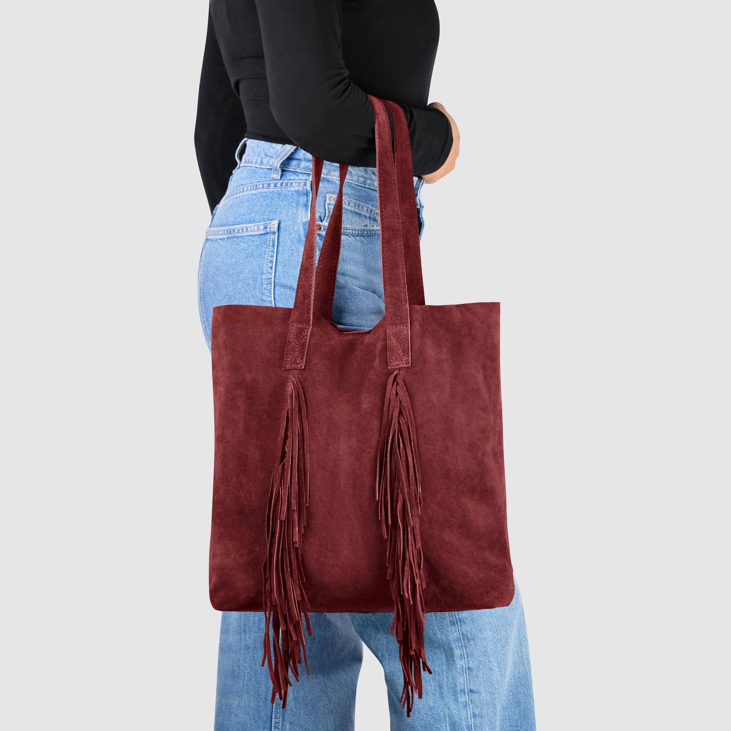 Suede Leather Tote Bag