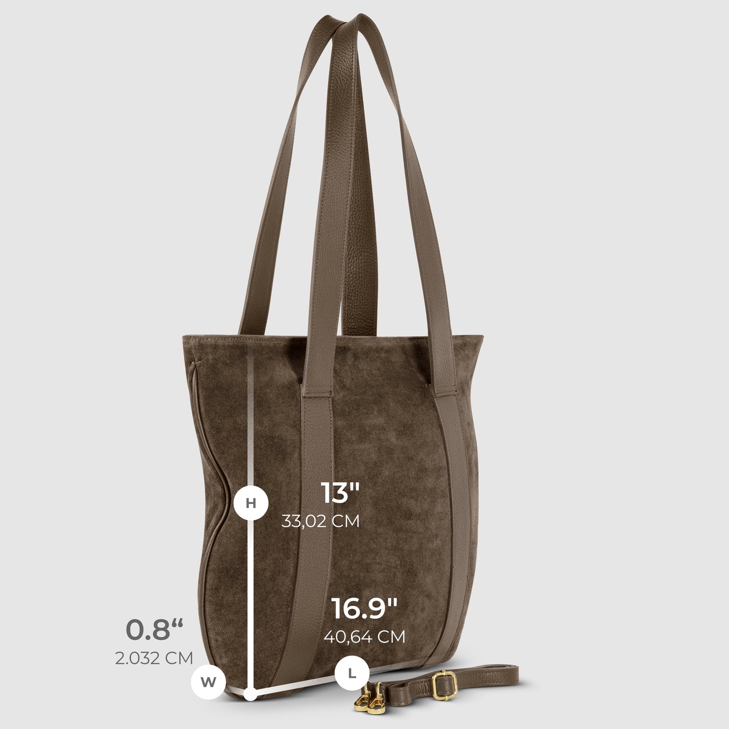 Suede Leather Satchel Bag