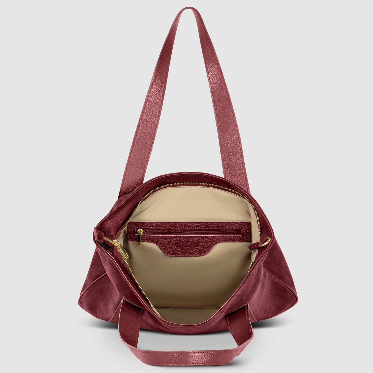 Suede Leather Satchel Bag