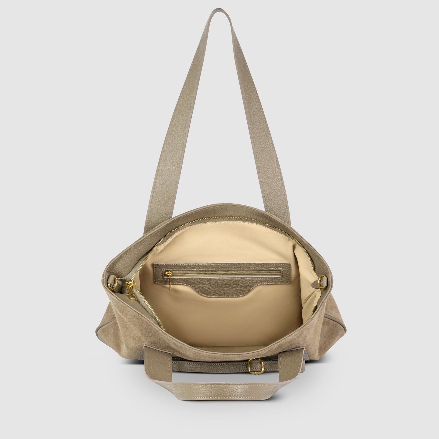 Suede Leather Satchel Bag