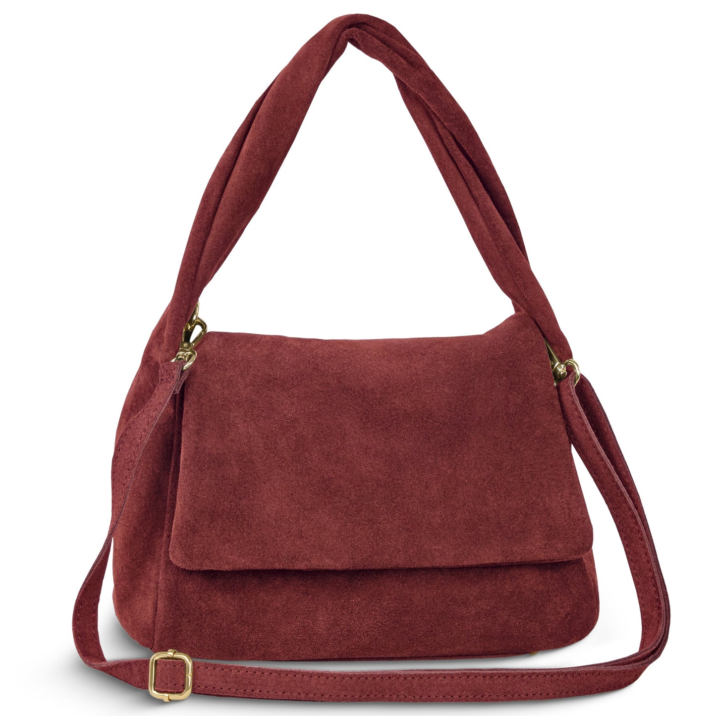 Suede Leather Top-Handle Bag