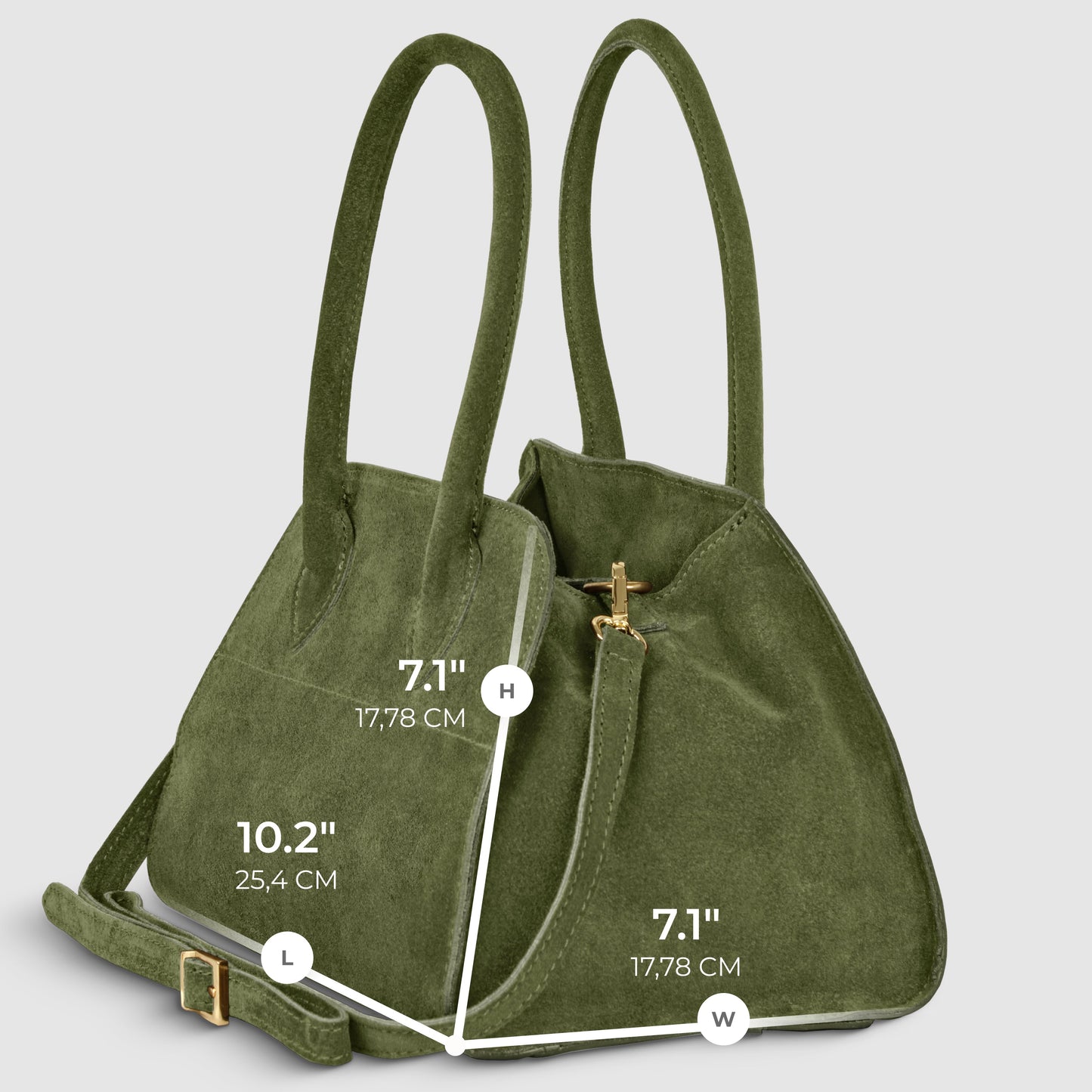 Suede Leather Top-Handle Bag