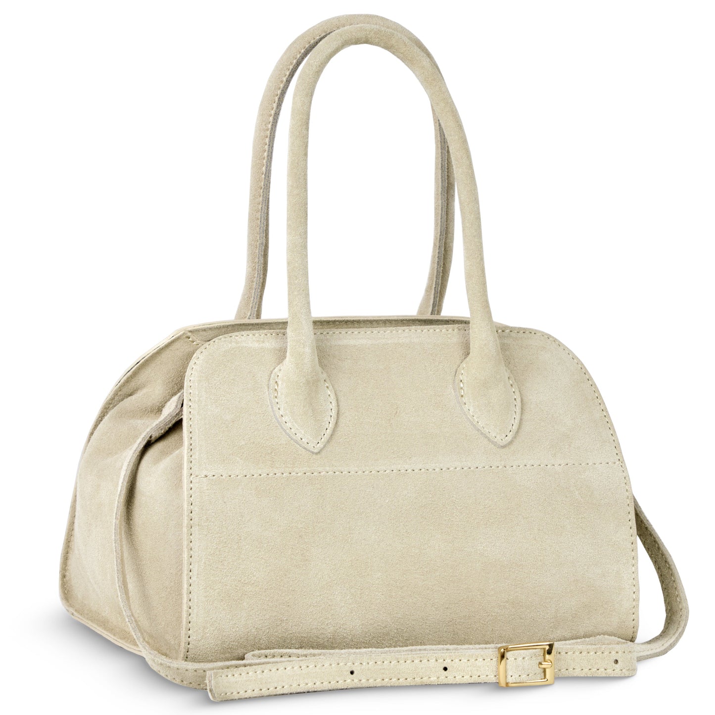 Suede Leather Top-Handle Bag