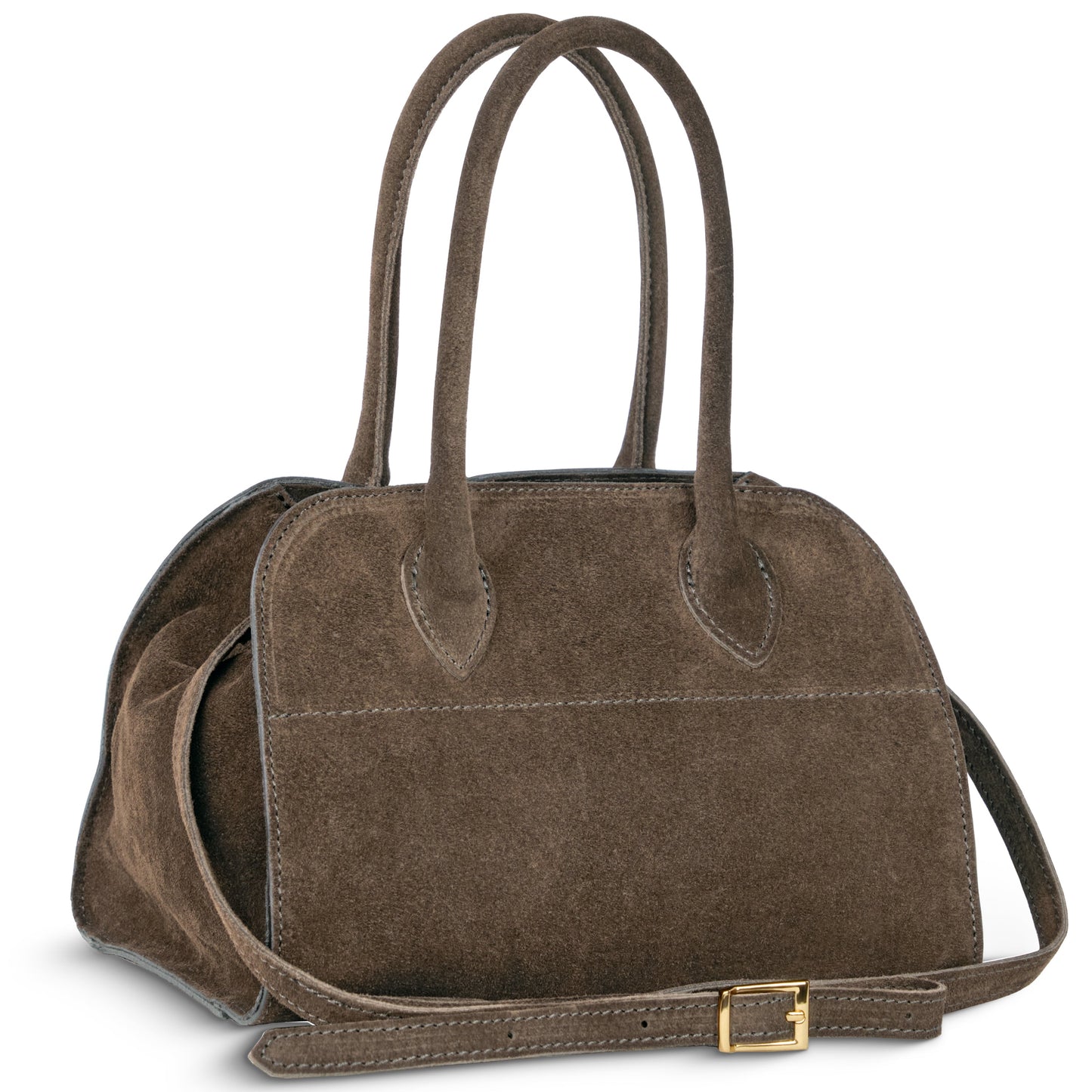 Suede Leather Top-Handle Bag