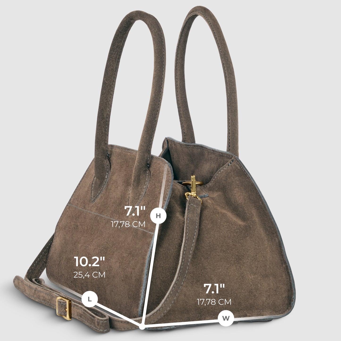 Suede Leather Top-Handle Bag