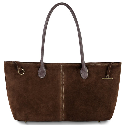 Suede Leather Satchel Bag