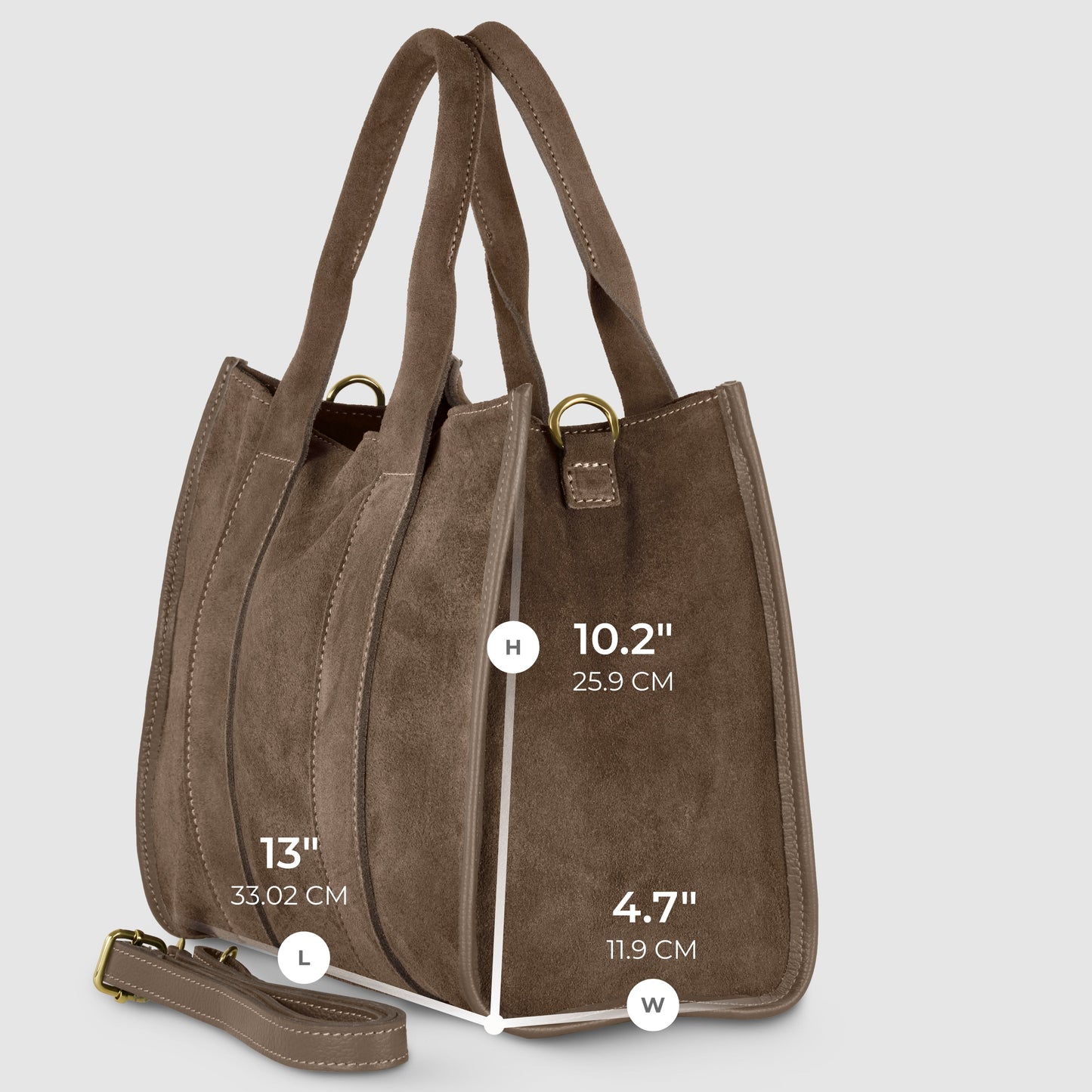 Suede Leather Tote Bag