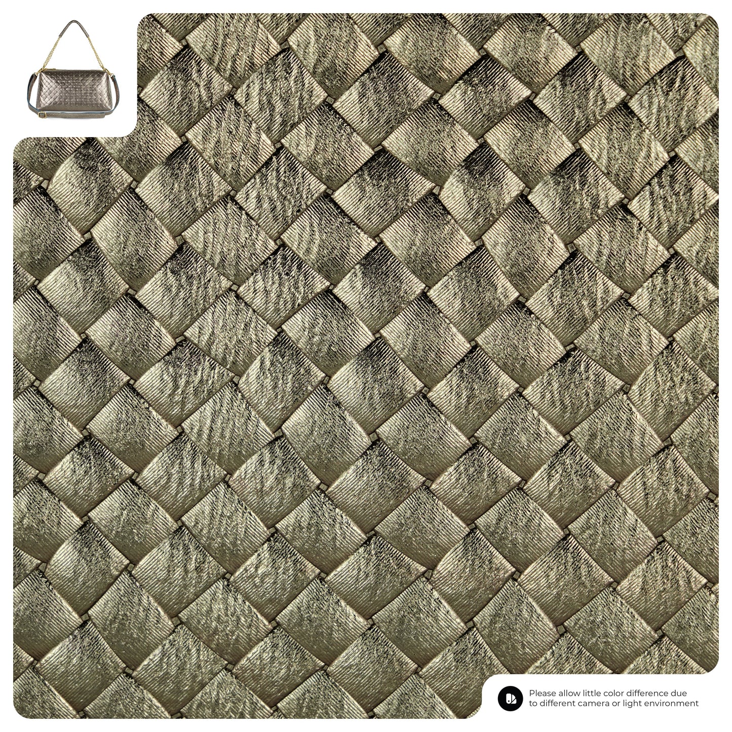 Weave Metallic Suede Leather Crossbody Bag