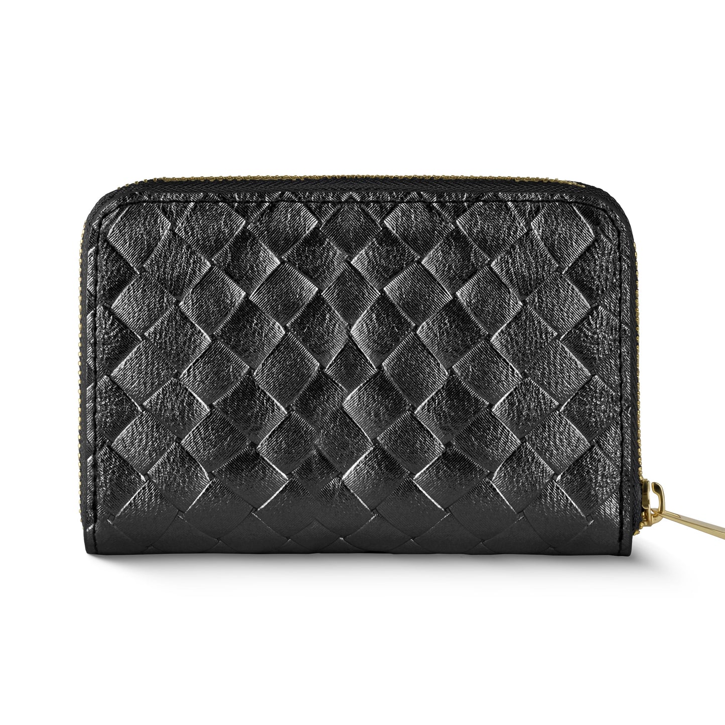 Weave Metallic Suede Leather Wallet