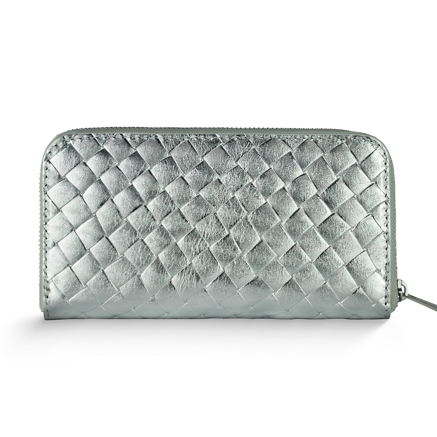 Weave Metallic Suede Leather Wallet