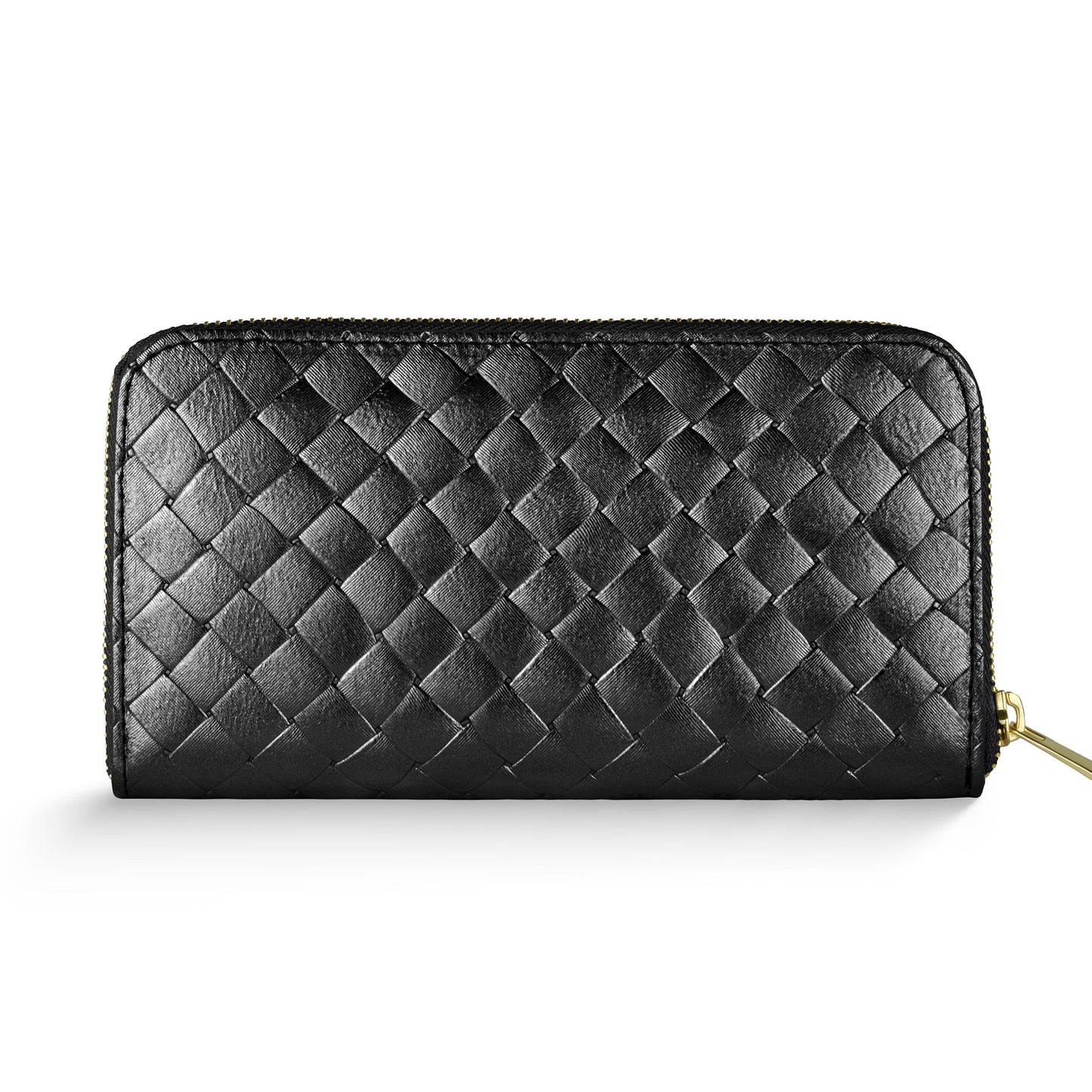 Weave Metallic Suede Leather Wallet