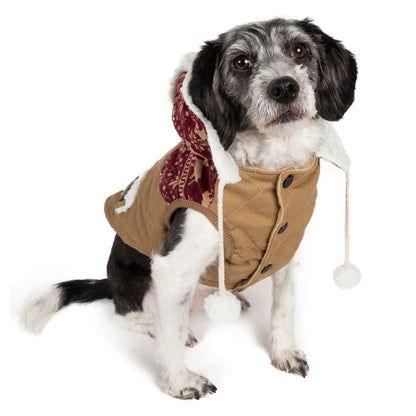 Touchdog ® 'Snowadayz' Pom Pom Hooded Fashion Dog Jacket
