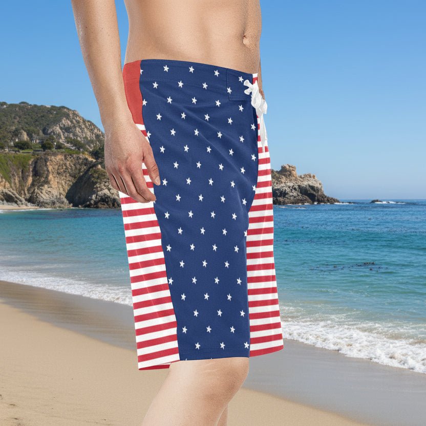 starfish N stripes | Patriotic Men's Board Shorts