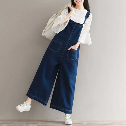 Wide Leg Denim Cropped Pants