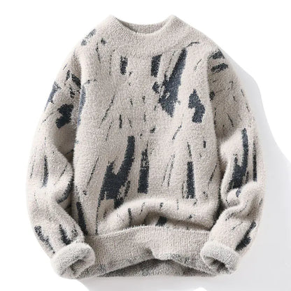 Men's Thick Fleece-lined Sweater for Fall and Winter