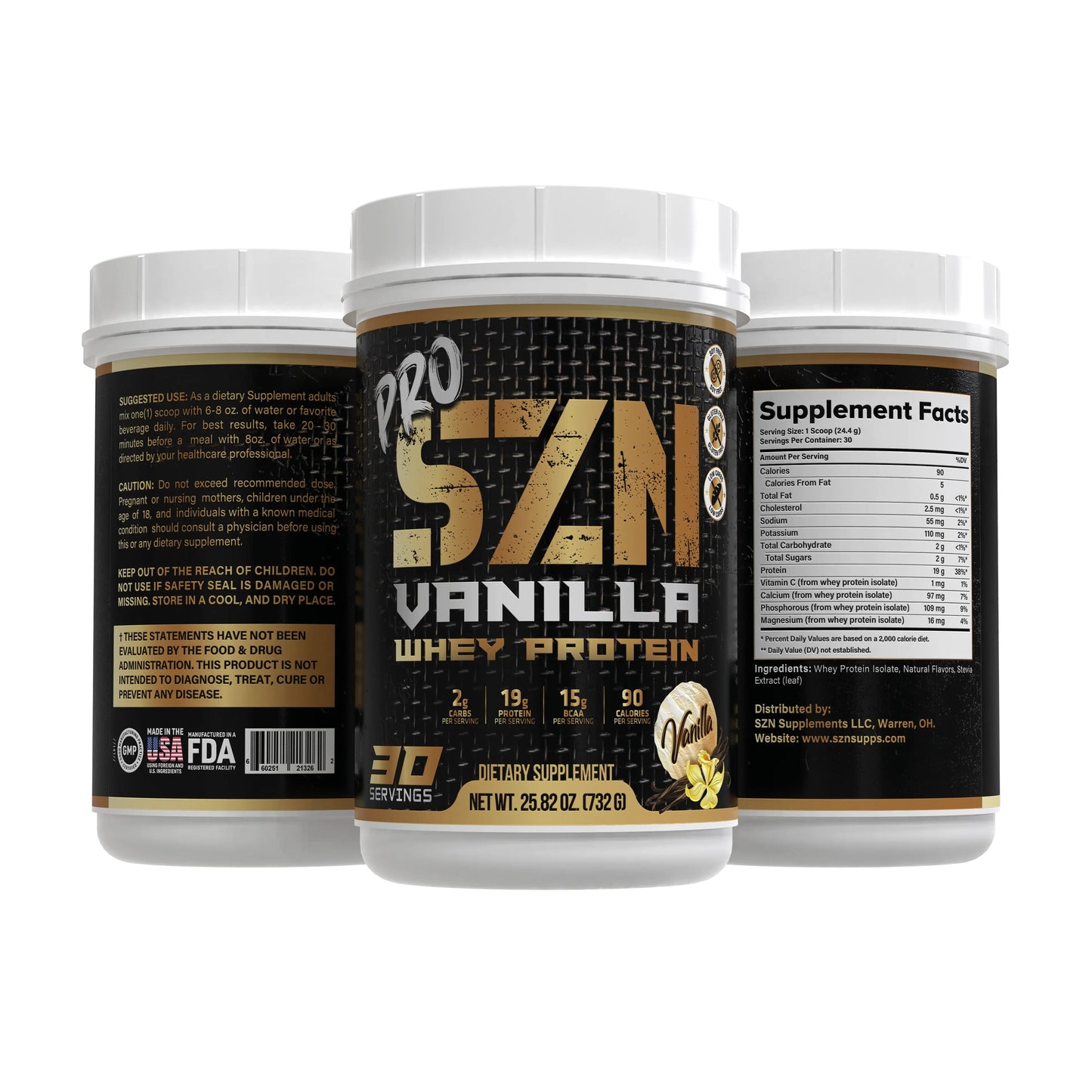Vanilla Whey Protein Isolate Powder | Lean Muscle & Recovery | SZN Supps