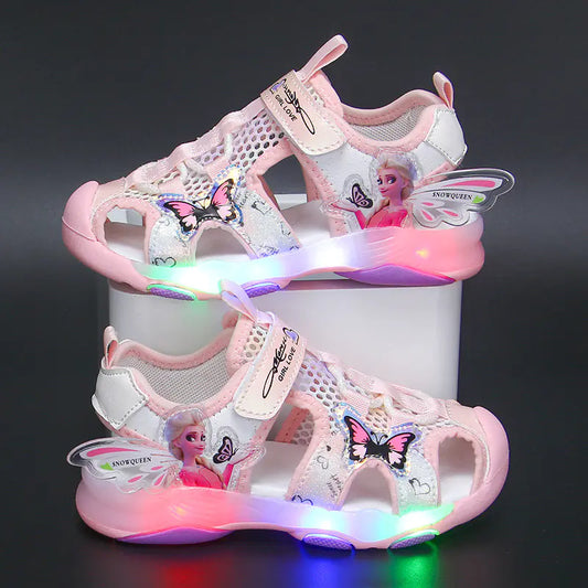 Girls' Light-Up Summer Sandals with Soft Sole