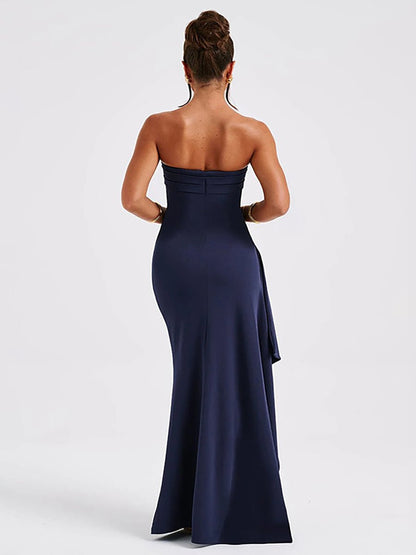 Yaser Strapless Split Long Dress